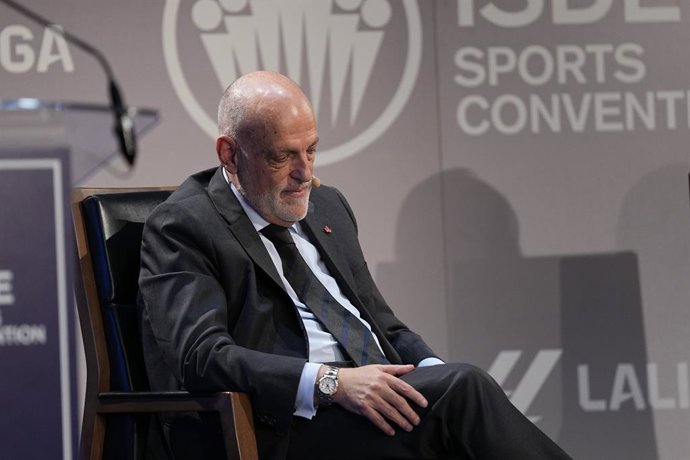 Archivo - Javier Tebas, President of LaLiga, during the ISDE Sports Convention 2025 celebrated at Centro Cultural Galileo on June 06, 2025 in Madrid, Spain.