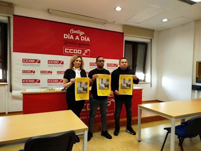 Rueda de prensa del comité de Glovo en Pamplona