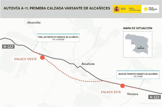 Proyecto de la primera calzada de la A-11 en Alcañices.