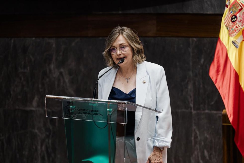 Archivo - La vocal del CGPJ y presidenta del Observatorio contra la Violencia Doméstica y de Género, Esther Erice, durante el acto de entrega de los XIX Premios anuales del Observatorio contra la Violencia Doméstica y de Género