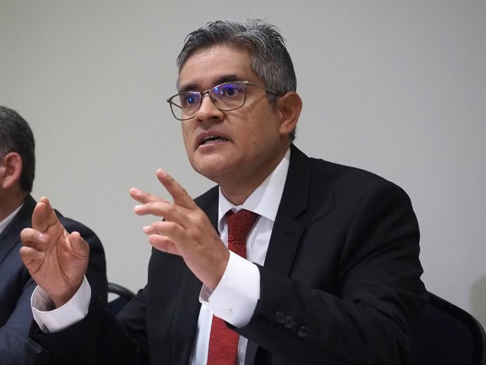 Archivo - Arquivo - 14 de fevereiro de 2024, Lima, Lima, Peru: Jose Domingo Perez, promotor-chefe da Primeira Promotoria Provincial Corporativa Especializada em Crimes de Corrupção de Autoridades de Lima, reúne-se com correspondentes estrangeiros em Lima 
