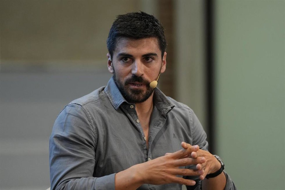 El piragüista español Paco Cubelos, durante los Desayunos Deportivos de Europa Press.