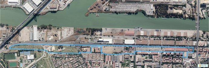 Vista aérea de los terrenos afectados en esa modificación puntual del PGOU, en la avenida de Las Razas.