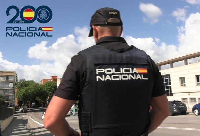 Un agente de la Policía Nacional en Palma.