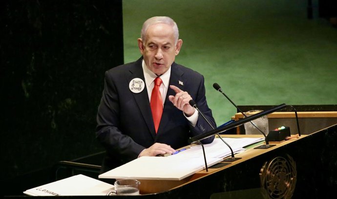 September 26, 2025, New York City, New York: (NEW) UNGA 80 Plenary Meeting General Debate. September 26, 2025, New York, USA: His Excellency Benjamin Netanyahu, Prime Minister of the State of Israel addresses the UNGA 80 Plenary Meeting General Debate tak