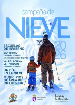 Cartel de la Campaña de Nieve 2026 de la Diputación de León.