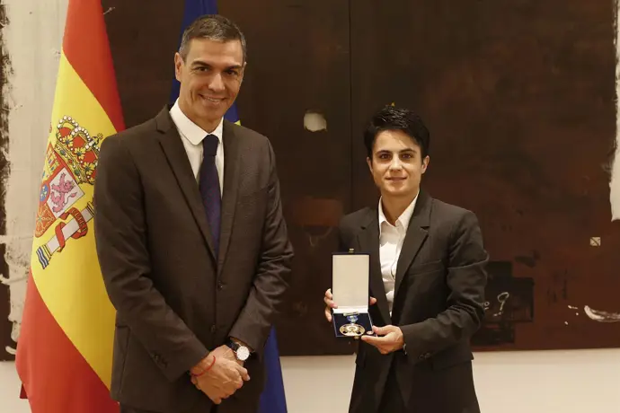 Pedro Sánchez entrega la Medalla de Oro de la Real Orden del Mérito Deportivo a María Pérez