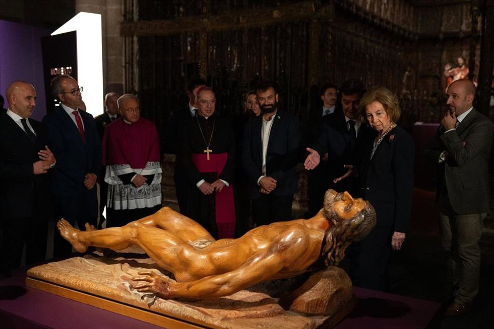 La Reina Sofía visita la exposición Esperanza de Las Edades del Hombre, en la Catedral, en Zamora, Castilla y León (España). La XXVIII edición de Las Edades del Hombre, titulada Esperanza