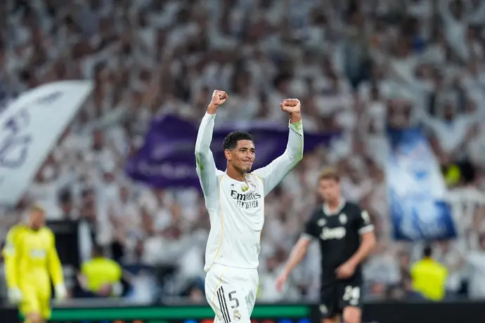 El jugador del Real Madrid Jude Bellingham celebra un gol en Champions - Dennis Agyeman / AFP7