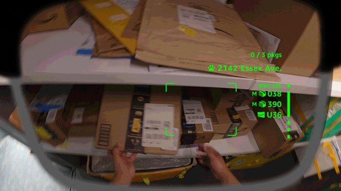 Recurso de óculos de realidade aumentada para serviços de entrega