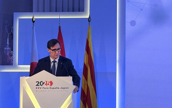 El presidente de la Generalitat, Salvador Illa, en la inauguración del Foro España-Japón 2025