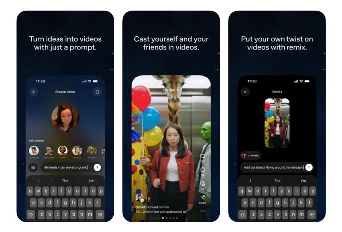 O aplicativo Sora para iOS