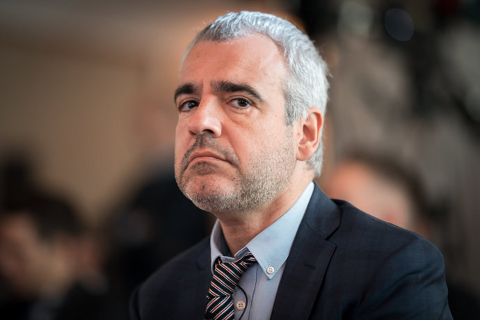 El presidente y Consejero delegado de Aena, Maurici Lucena, interviene durante el foro de Bloomberg "Futuro de las Finanzas: Perspectivas Económicas de España 2025", a 8 de octubre de 2025, en Madrid (España).