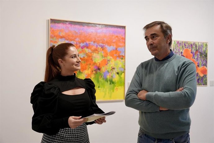 Inauguración de la exposición de Pablo Giménez en el palacio Pimentel, sede de la Diputación de Valladolid.