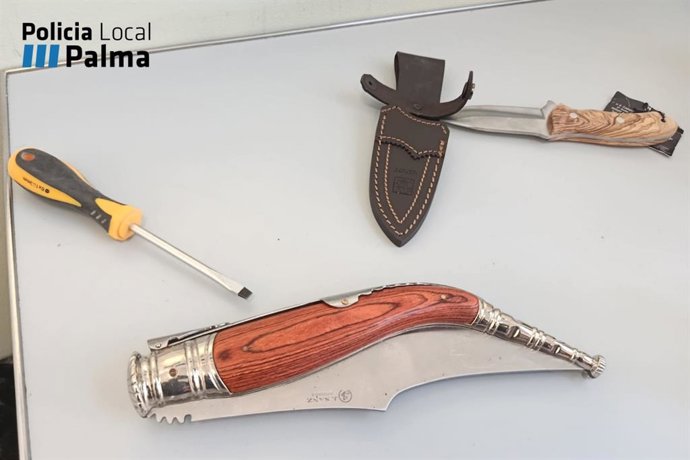 Arma blanca utilizada por el joven
