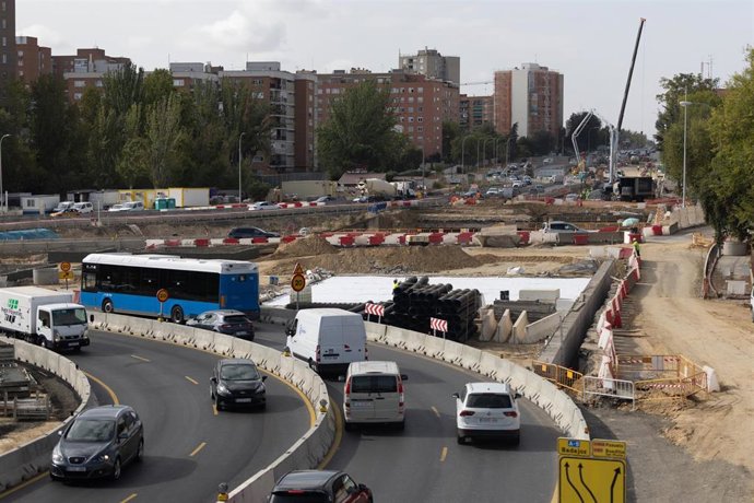Vista de las obras del soterramiento de la carretera A-5, a 13 de octubre de 2025, en Madrid (España).