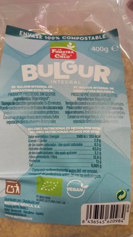 A Consumer Affairs alerta sobre a presença de glúten não rotulado no bulgur integral orgânico da marca La Finestra Sul Cielo