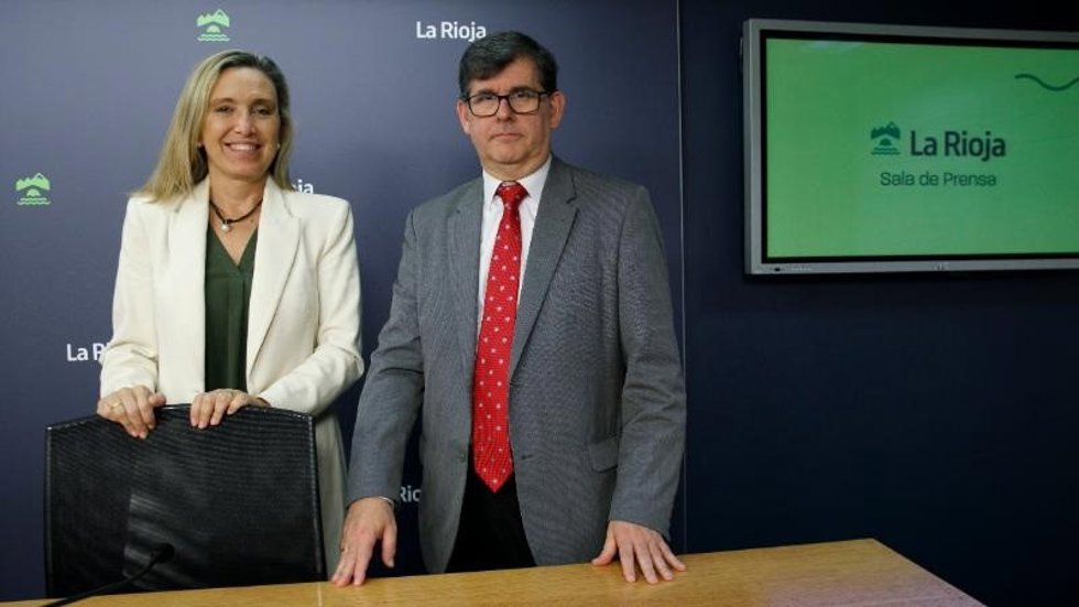 Consejera de Economía, Innovación, Empresa y Trabajo Autónomo, Belinda León, junto al director general de Empresa, Energías e Internacionalización, Amadeo Lázaro, presenta la misión institucional que va a liderar el Gobierno de La Rioja en Corea del Sur