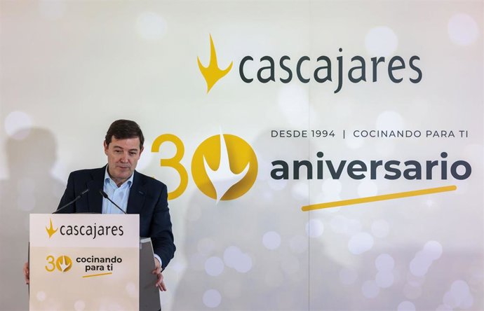 Mañueco durante su intervención en el 30 Aniversario de Cascajares.