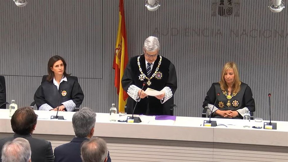 Archivo - El presidente de la Audiencia Nacional, Juan Manuel Fernández, durante la toma de posesión de su cargo en abril de 2025.
