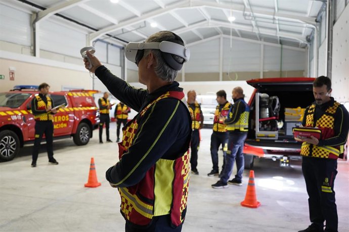 Ejercicios de simulación de los bomberos.