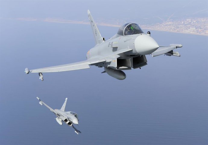 Archivo - Spanish Air Force Eurofighter Typhoon from ALA-11 bsed in Moron, Spain