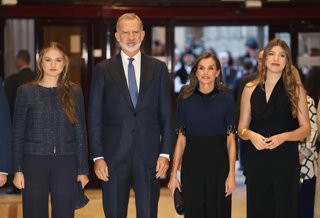 La Princesa de Asturias, el Rey Felipe VI, la Reina Letizia y la Infanta Sofía presiden el XXXIII Concierto Premios Princesa de Asturias.