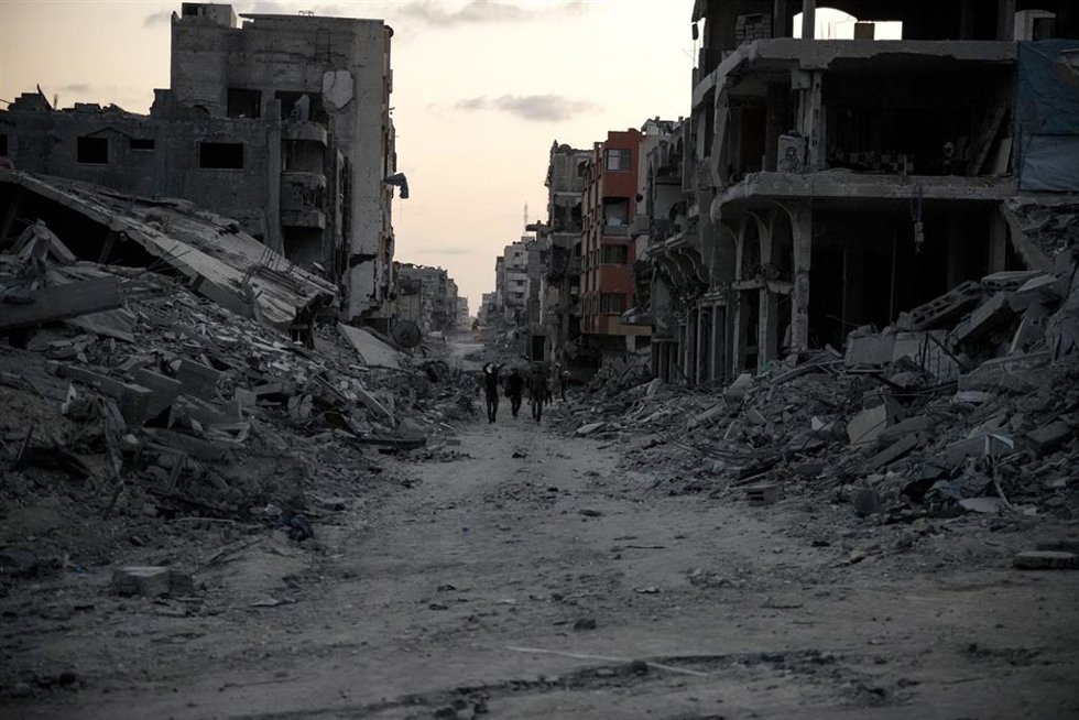 Una calle del centro de la ciudad de Gaza, en la Franja de Gaza, tras el alto el fuego entre Hamás e Israel