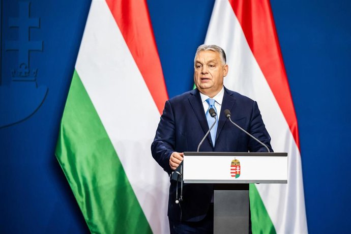 Archivo - El primer ministro de Hungría, Viktor Orbán, durante una rueda de prensa en Budapest (archivo)