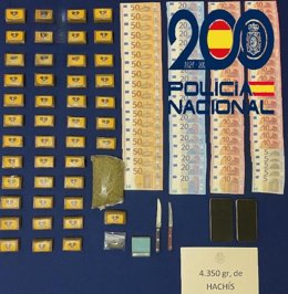 Material incautado por la Policía Nacional.