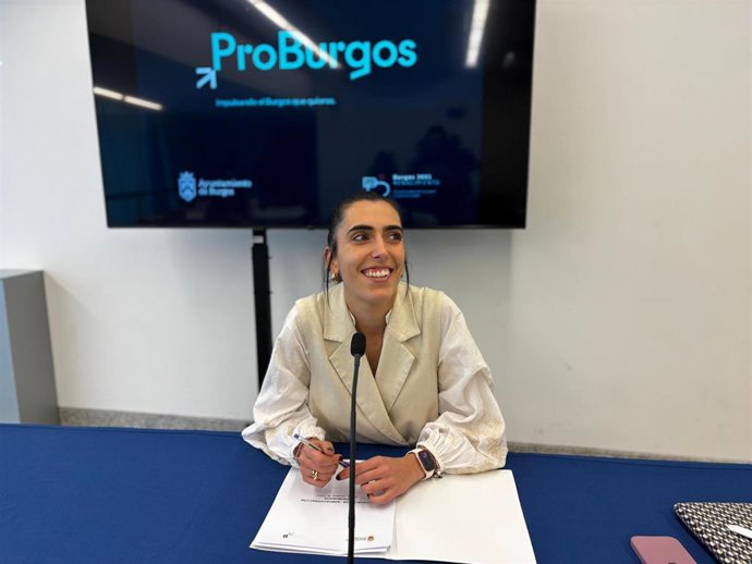 Ballesteros durante la rueda de prensa tras la reunión de la Sociedad ProBurgos.