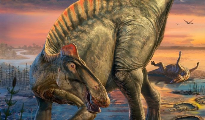Reconstrucción del aspecto en vida de Edmontosaurus annectens.