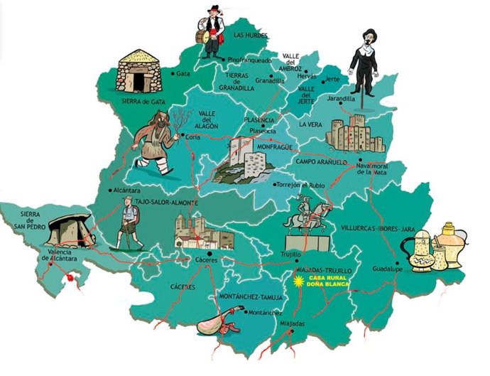 Archivo - Mapa de la provincia de Cáceres