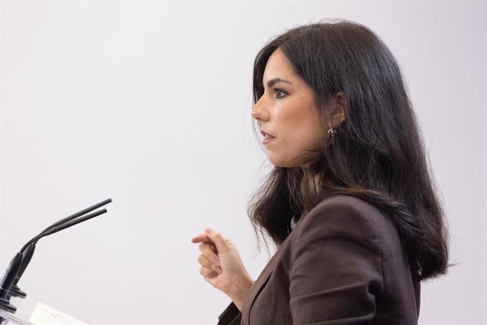 La portavoz de VOX en el Congreso, Pepa Millán, durante una rueda de prensa, en una imagen reciente 
