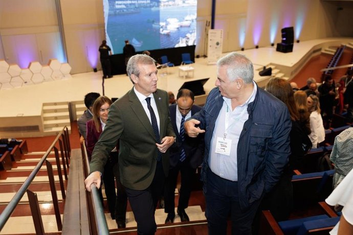 El presidente de la Xunta, Alfonso Rueda, asiste al II Encuentro con los Sectores del Mar-II Asamblea Final del Programa Ciencias Marinas de Galicia.