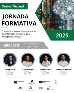 Cartel anunciador de la jornada online que tendrá lugar el día 29 de octubre.