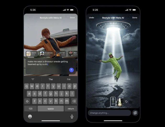 Edição de histórias do Instagram com Meta AI