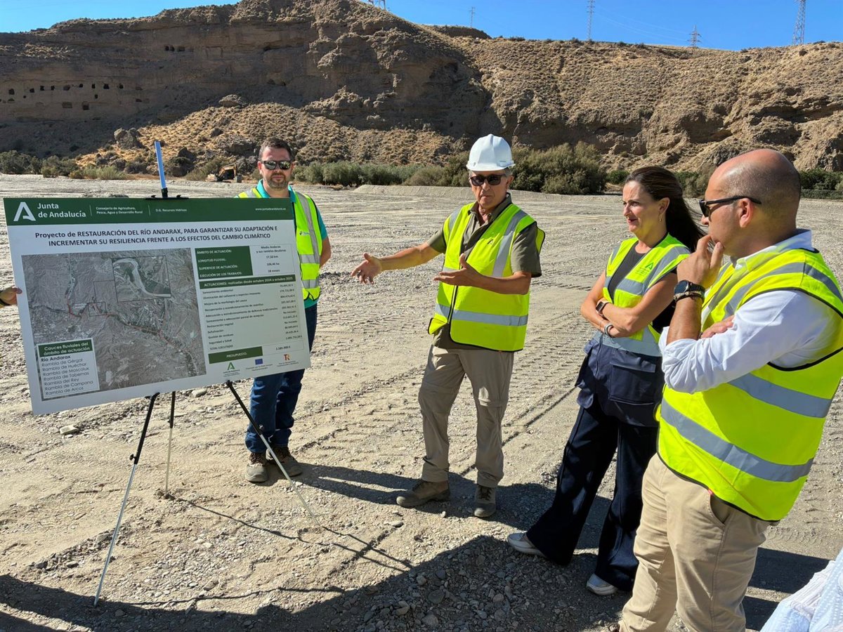 Las obras de restauración del río Andarax alcanzan el 70% de ejecución en Almería