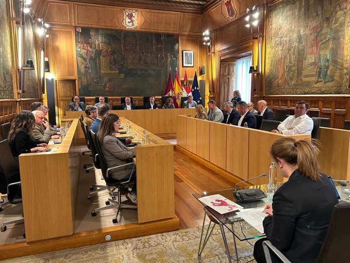Imagen del pleno extraordinario de la Diputación de León celebrado este viernes.