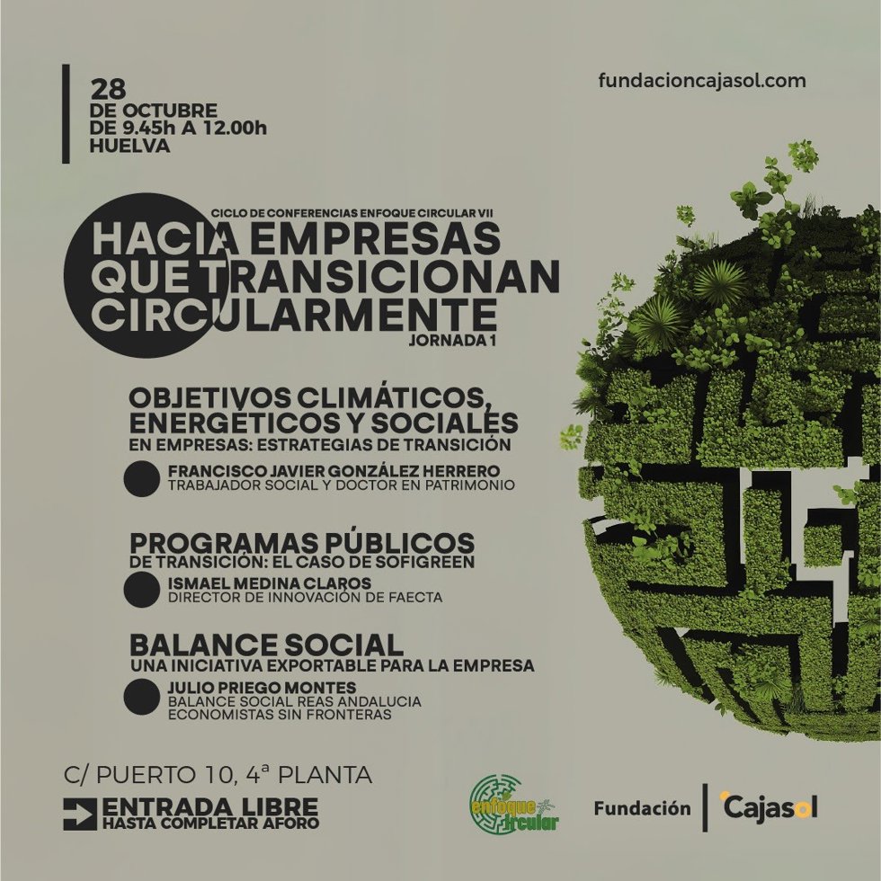 Cartel del VII Ciclo de Conferencias Enfoque Circular de Fundación Cajasol.