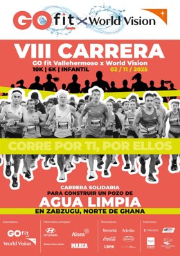 La 'VIII Carrera solidaria 10k por el acceso a agua limpia', de Go fit y World Visión, será el 2 de noviembre en Madrid