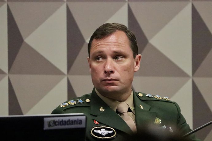 Archivo - July 11, 2023, Brasilia, Distrito Federal, Brasil: Brasilia (DF), 07/11/2023 - POLITICA/CPMI/JANUARY 8 - The deponent and investigated Mauro Cesar Barbosa Cid active lieutenant colonel of the Brazilian Army and former assistant of former Preside