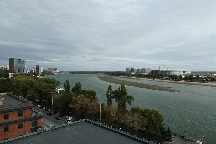 RUSSIA, ROSTOV-ON-DON - OCTOBER 1, 2025: A view of the Don River going shallow