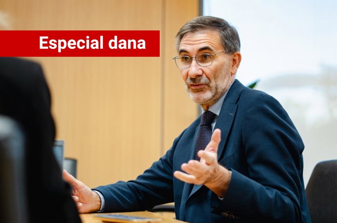 El juez decano de València durante un momento de la entrevista con Europa Press