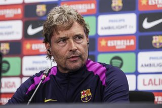 Marcus Sorg, assistant coach of FC Barcelona, attends his press conference during the training day of FC Barcelona ahead the Spanish League, La Liga EA Sports, football match against Real Madrid at Ciudad Esportiva Joan Gamper on October 25, 2025 in Sant 