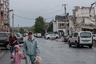 September 29, 2025, Kyiv, Oblast Region, Ukraine: Aftermath of a Russian attack on Ukraine on September 28