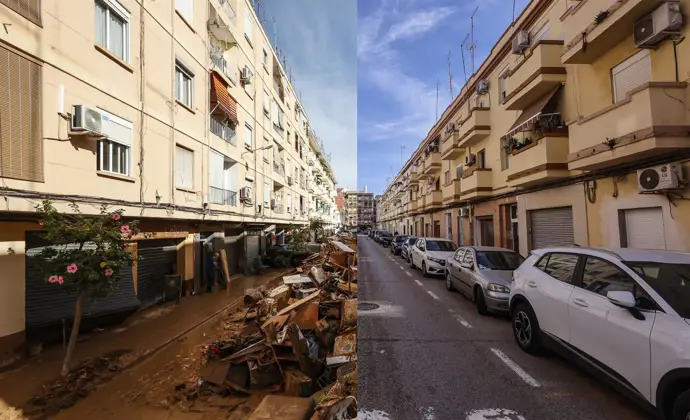 Comparativa entre el antes y el después del paso de la dana