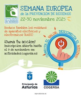 Cogersa convoca la Semana Europea de la Prevención de Residuos 2025, centrada en los aparatos eléctricos y electrónicos (RAEE)