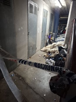 Trastero en el que vivía la persona fallecida