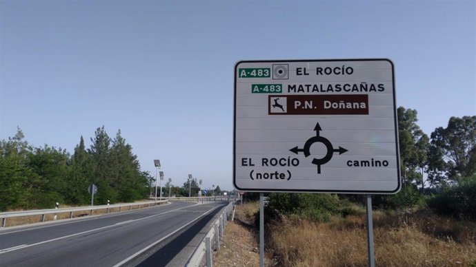 Archivo - Carretera A-483 en la provincia de Huelva.